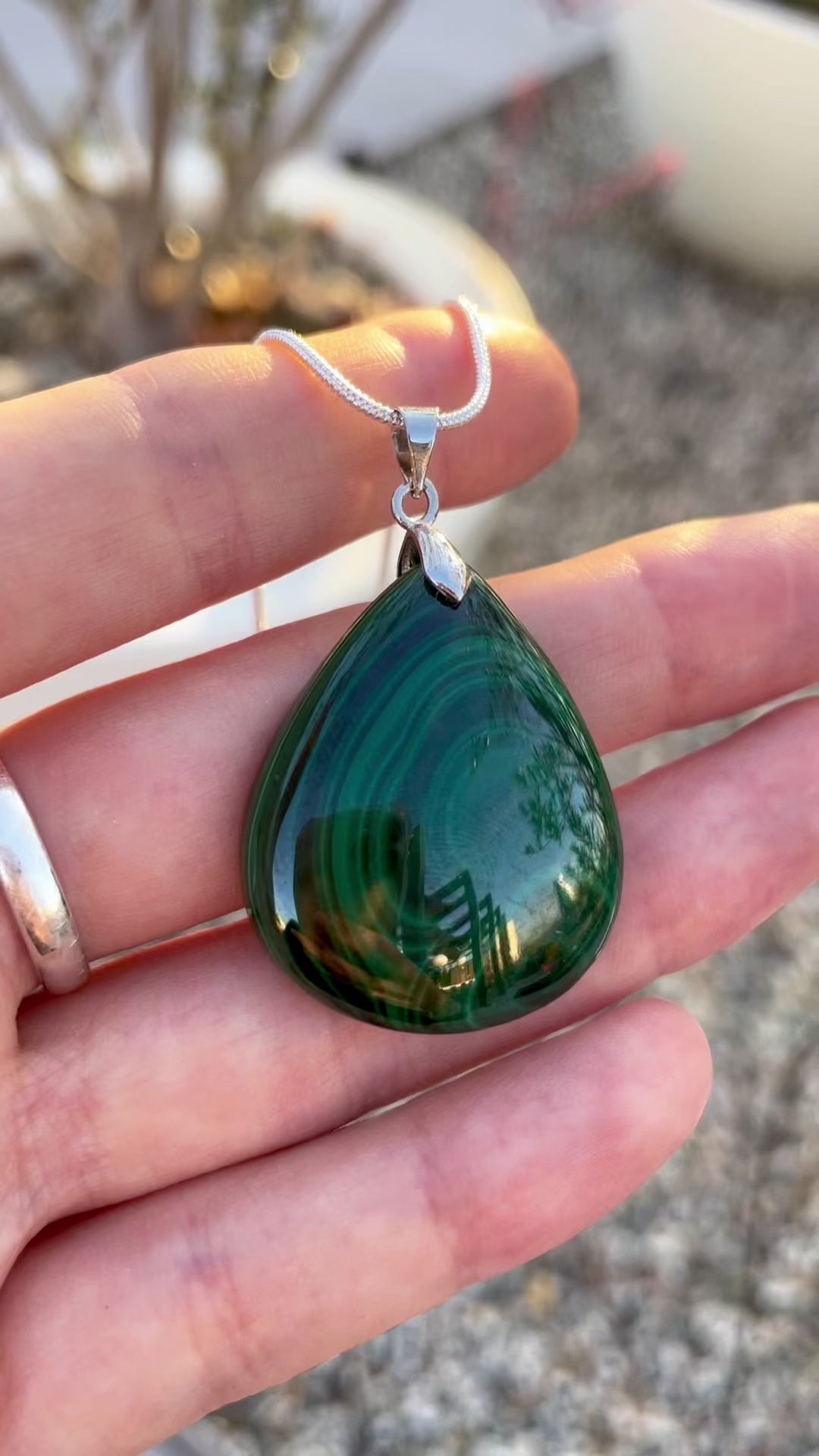 Malachite Drop Necklace ~ 1