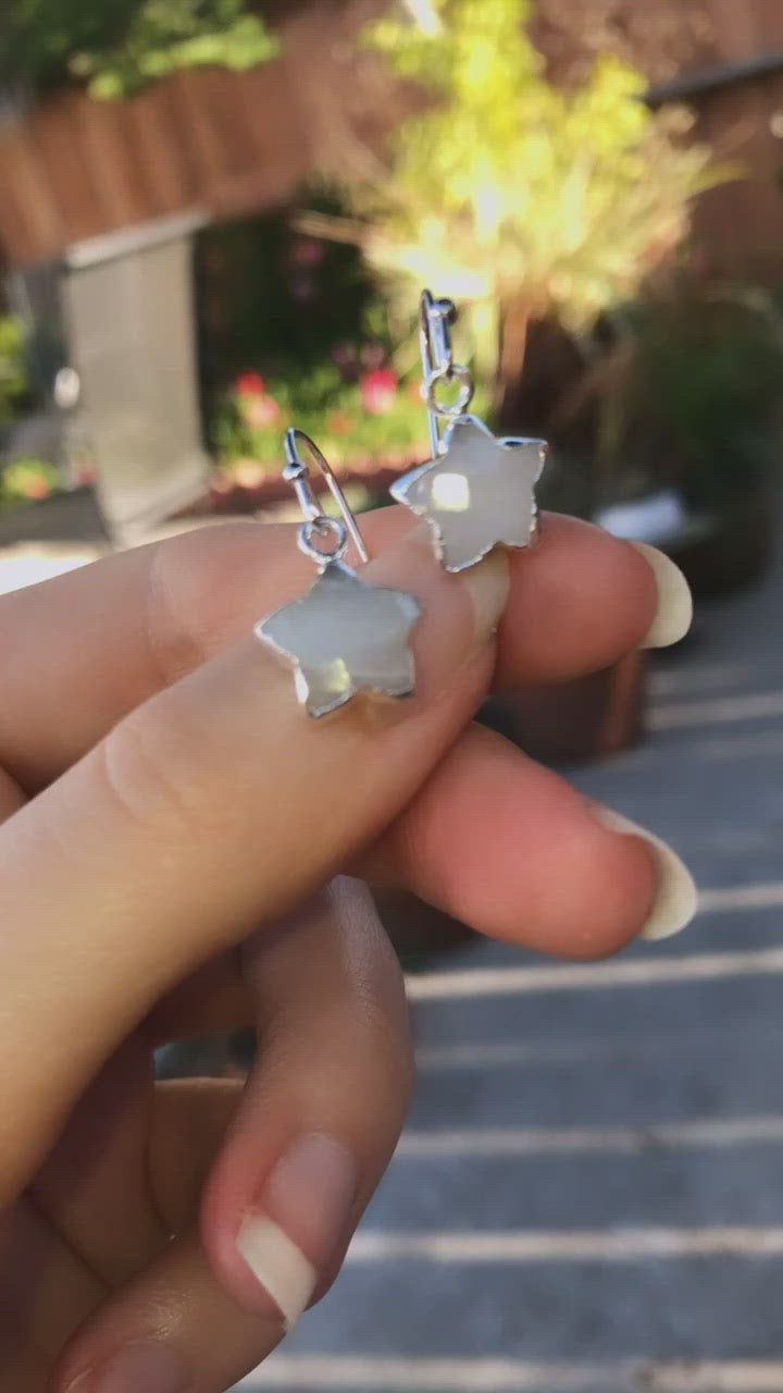 Moonstone Star Earrings