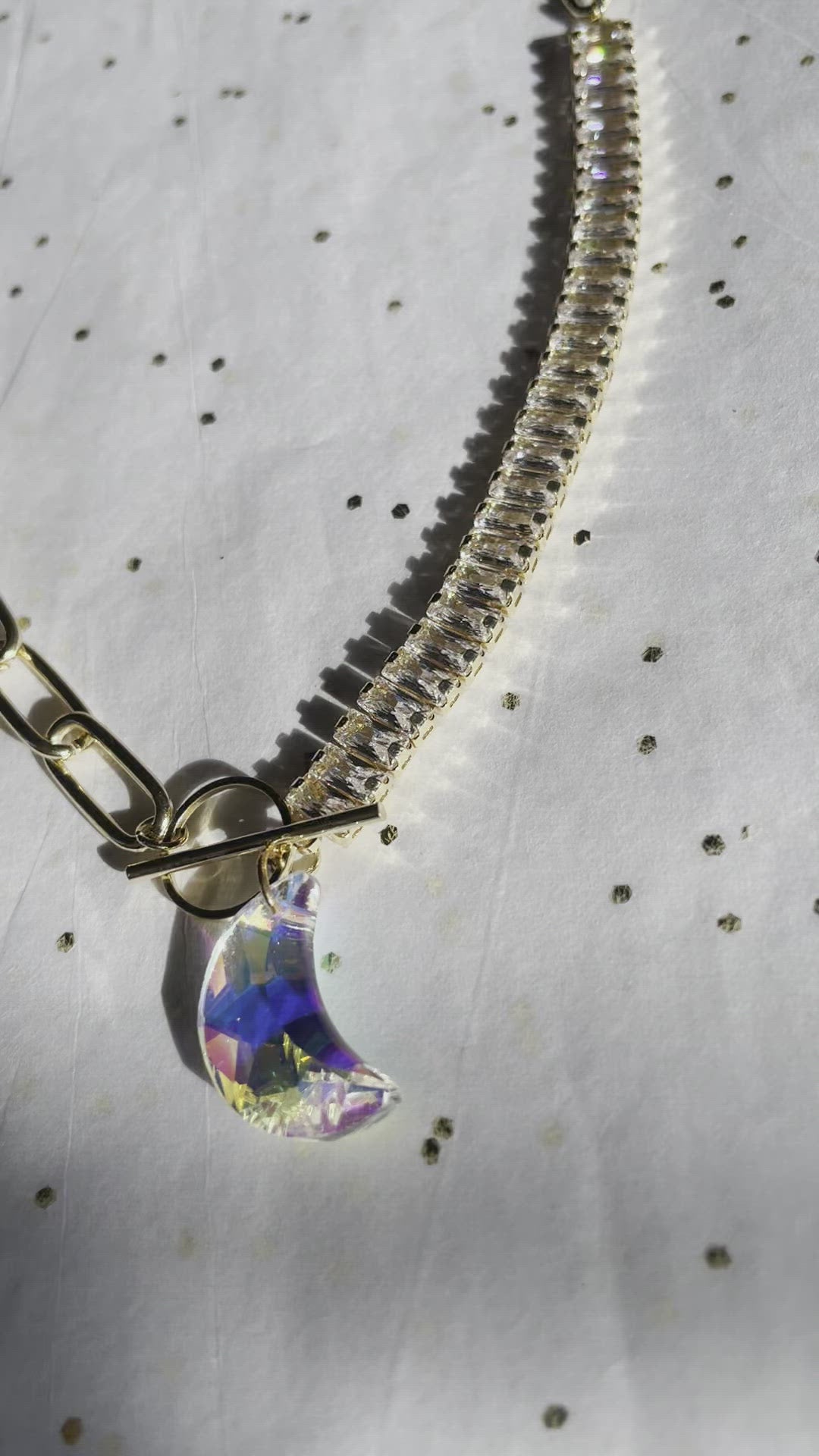 Moon Fairy Necklace ~ Golden Gemini