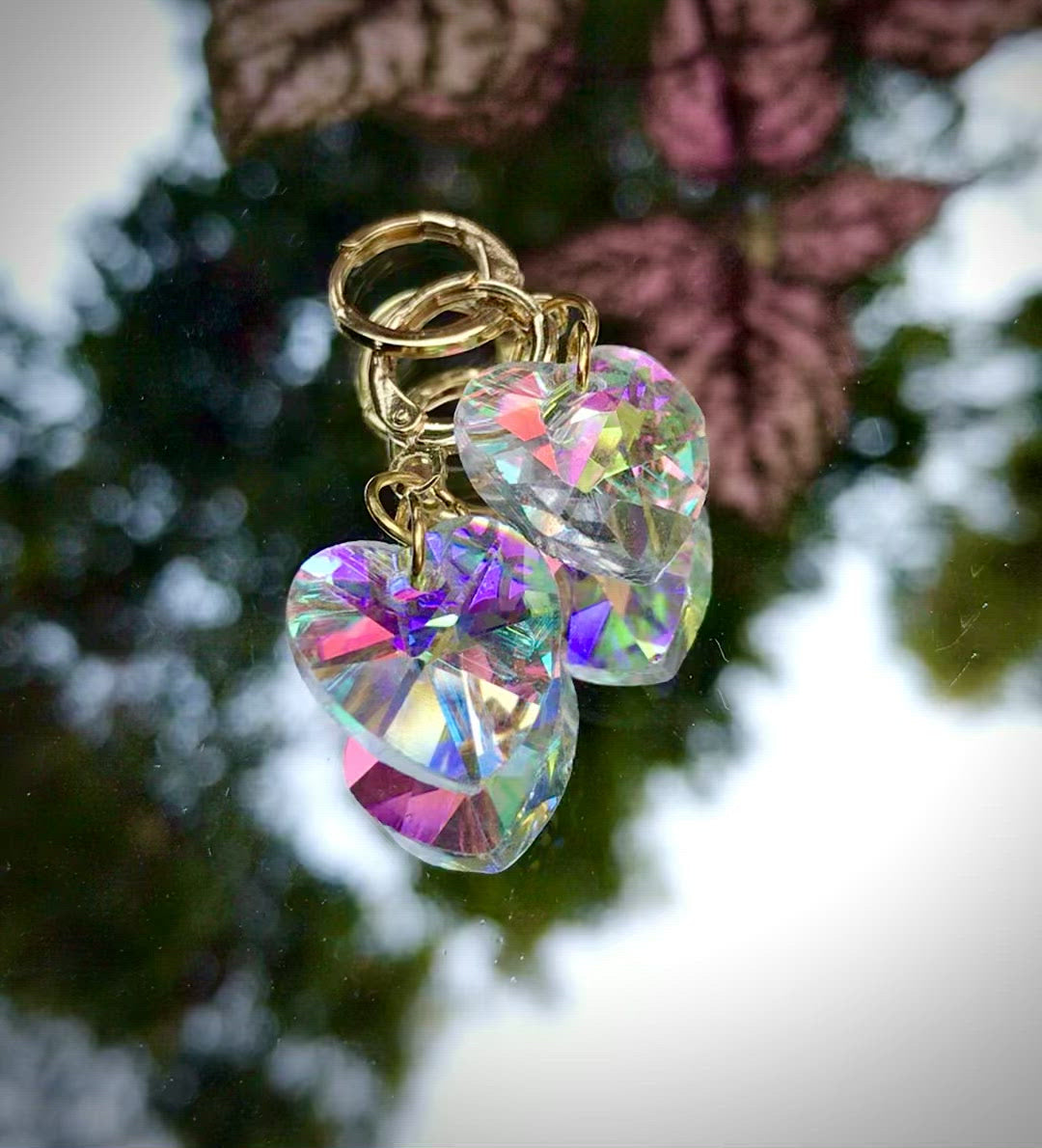 Sweetheart Earrings ~ Light Rainbow