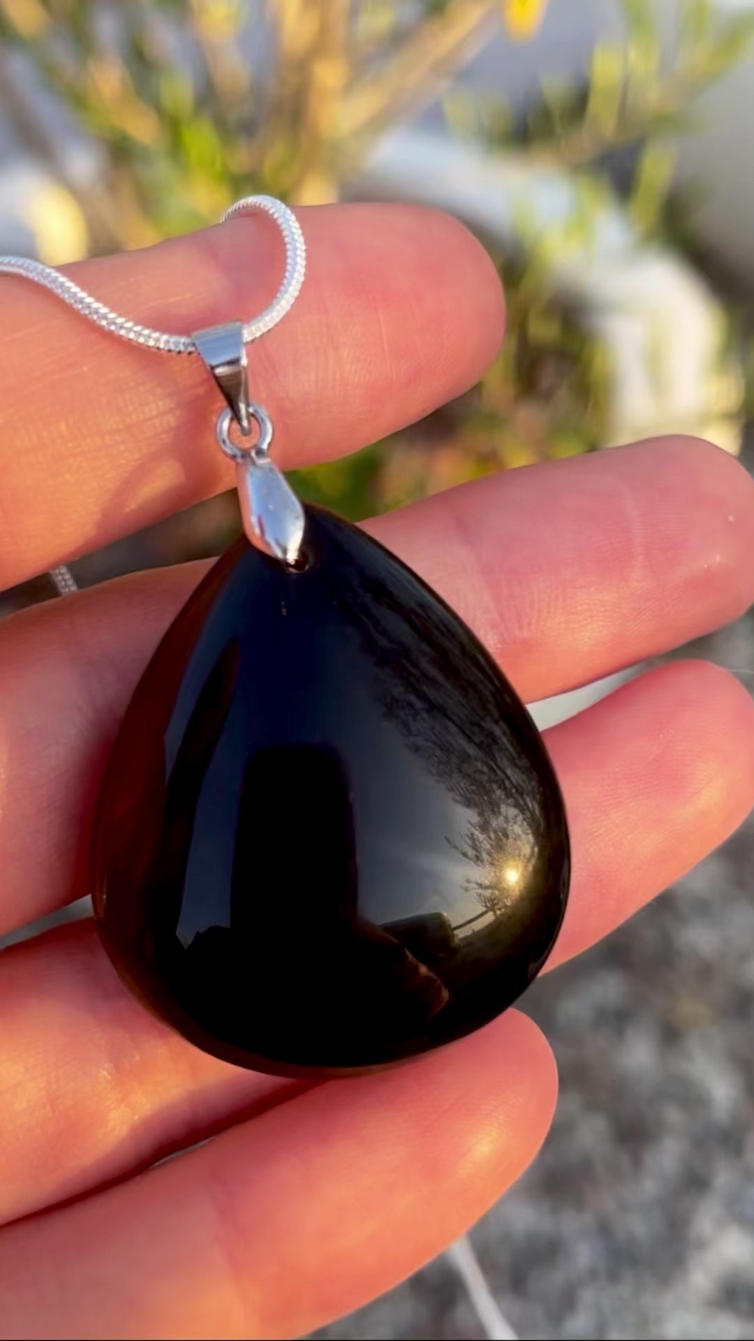 Obsidian Drop Necklace