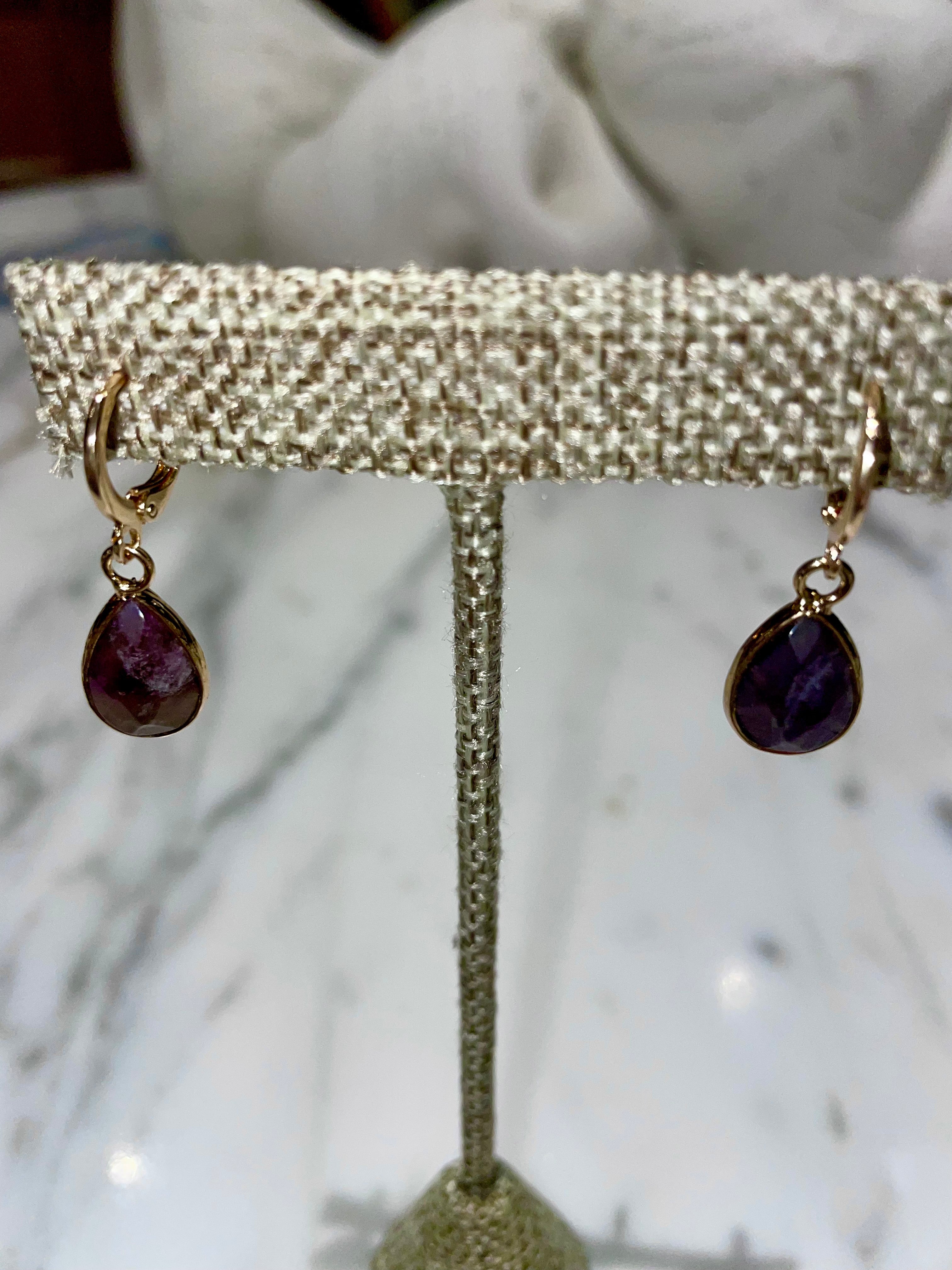 Amethyst Teardrop Earrings