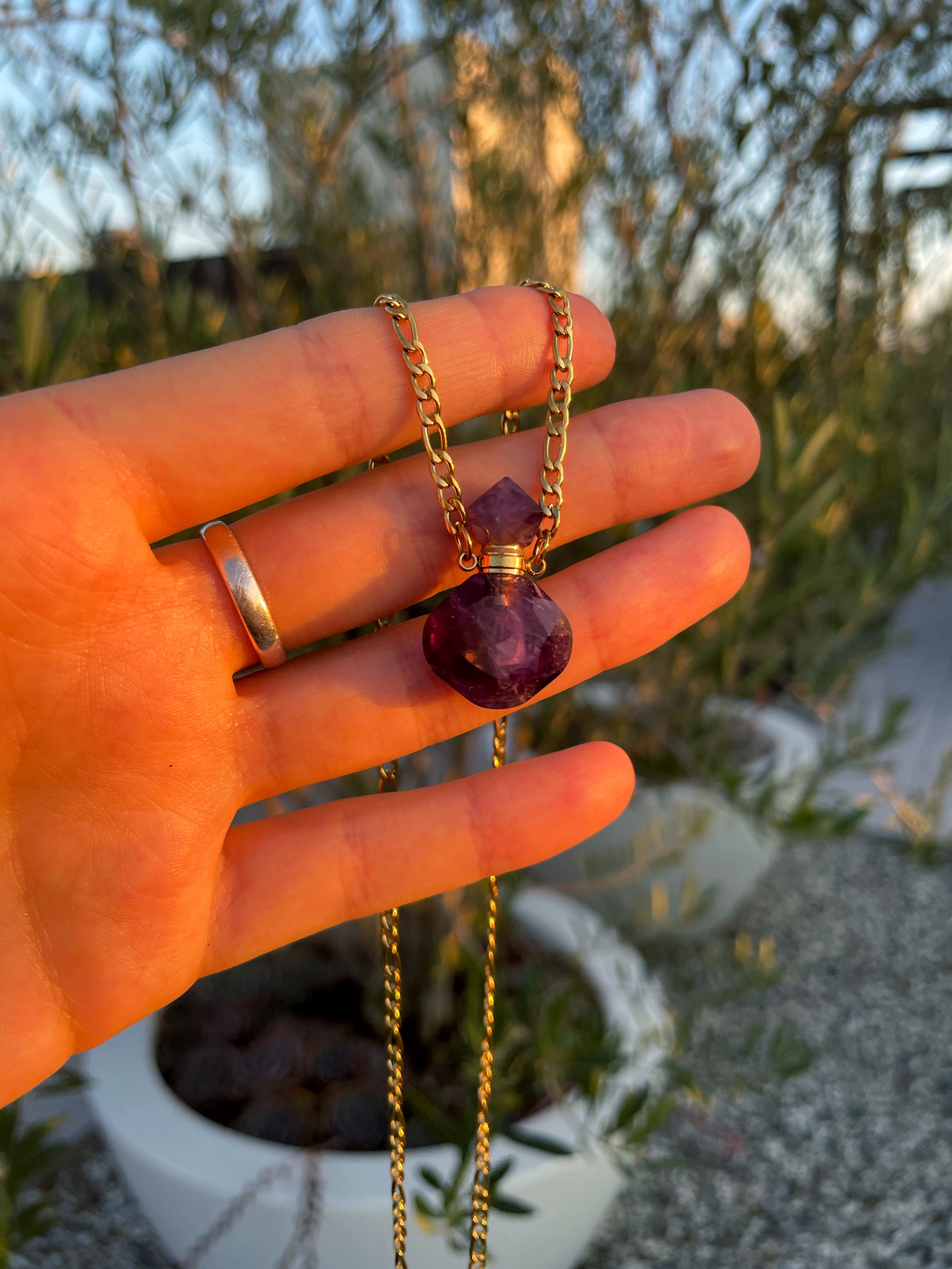 Essential Oils Amethyst Necklace