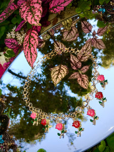 Goddess of Roses Necklace ~ Pink & Red