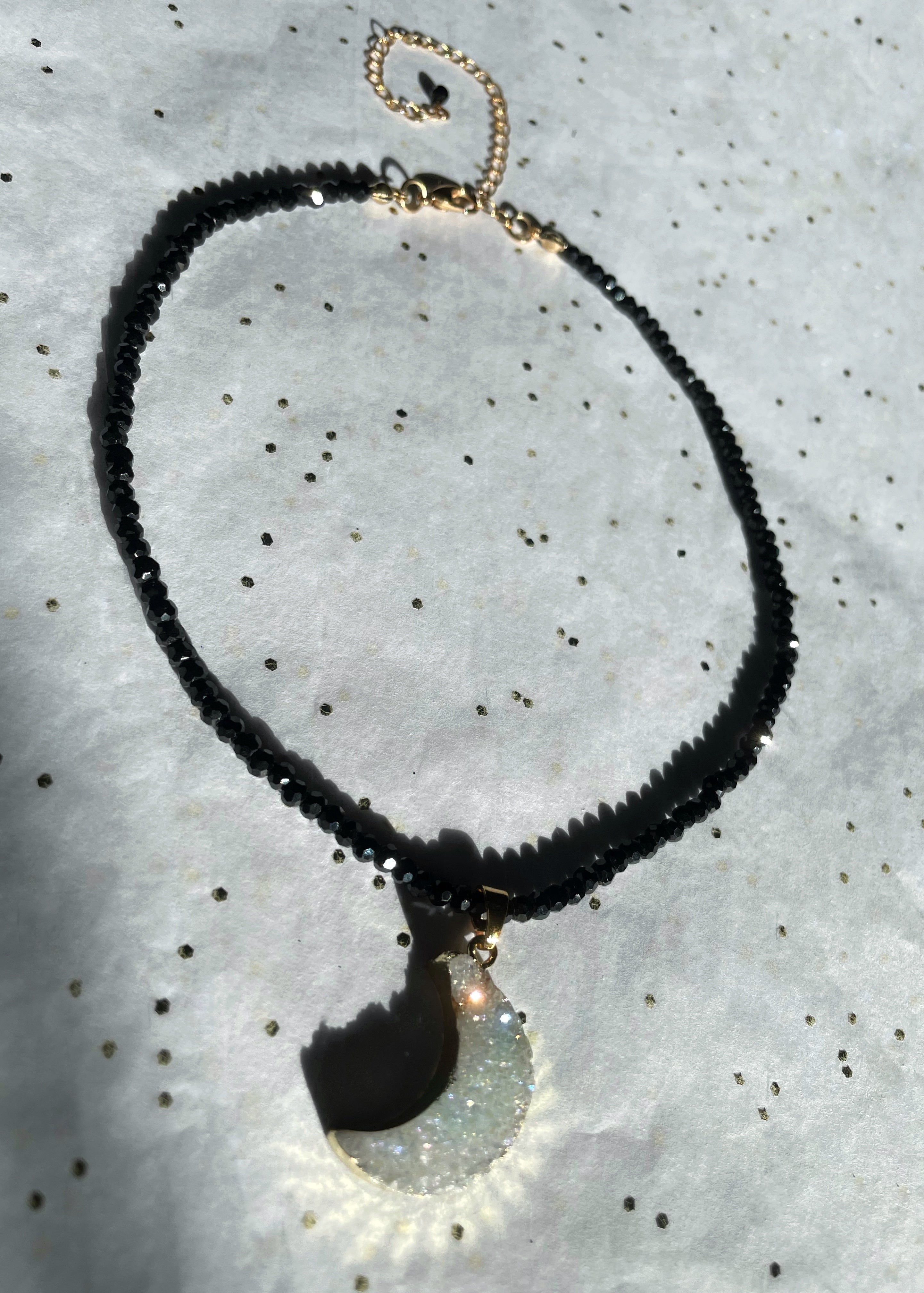 Beaded Moon Choker Necklace