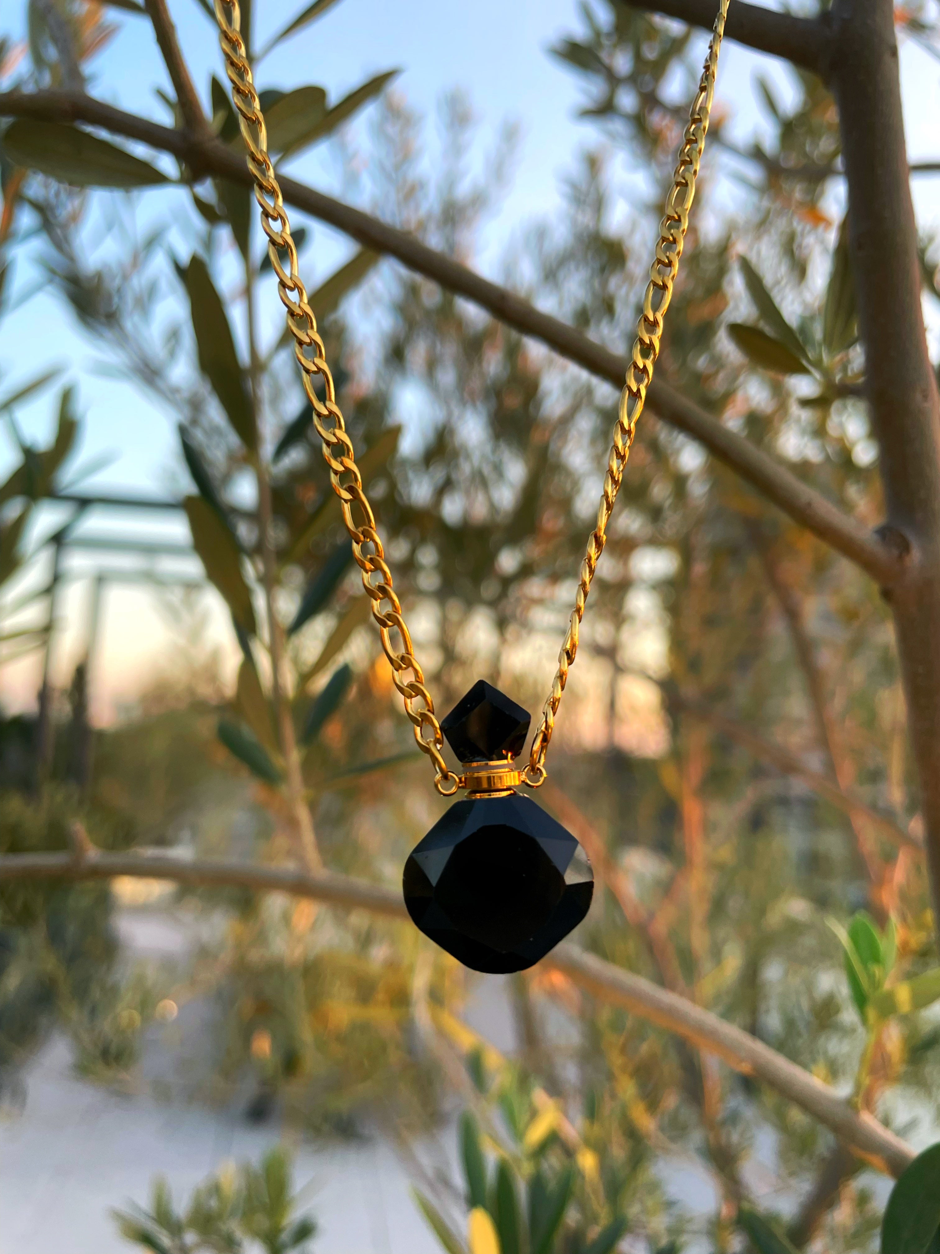 Essential Oils Obsidian Necklace