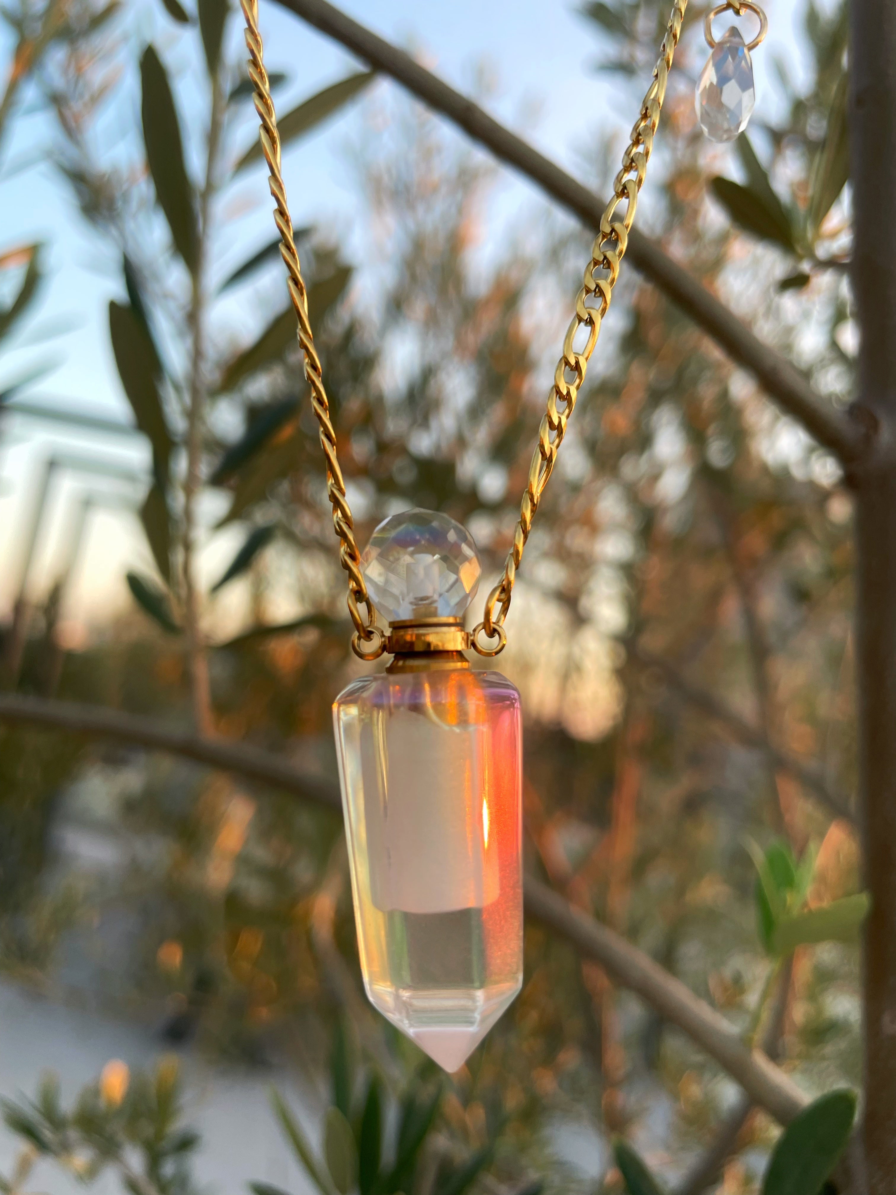 Essential Oils Aura Quartz Necklace ~ 1