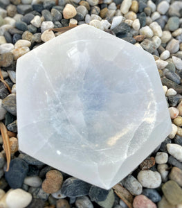 Hexagon Selenite Bowl ~ High Vibrational Cleansing