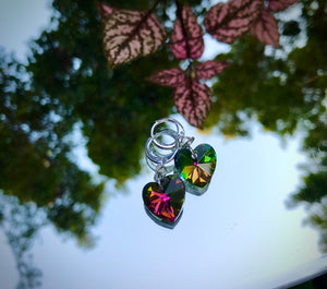 Sweetheart Earrings ~ Night Rainbow