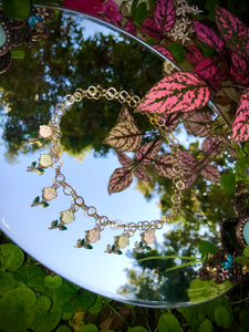 Goddess of Roses Necklace ~ White & Soft Pink