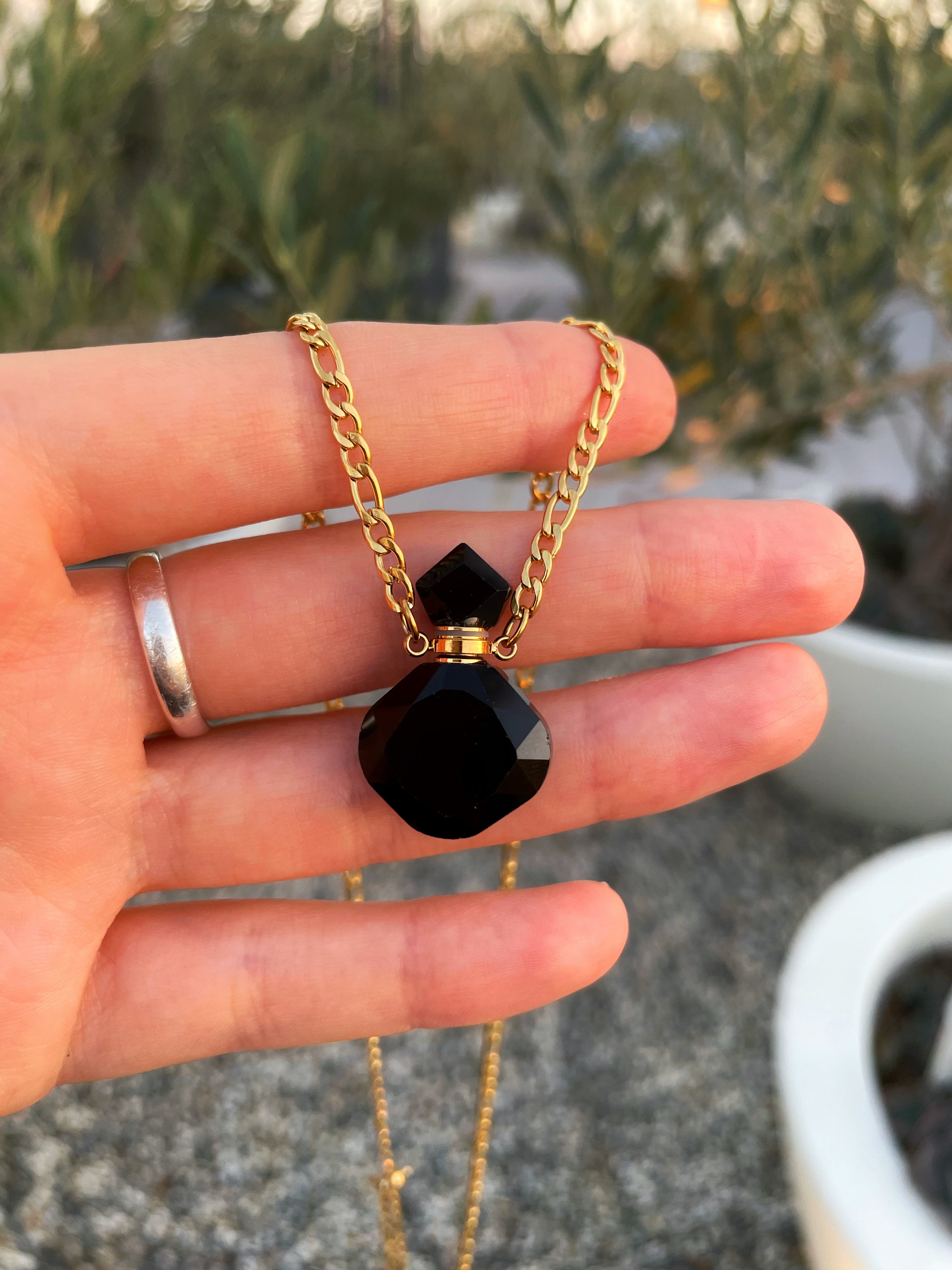 Essential Oils Obsidian Necklace