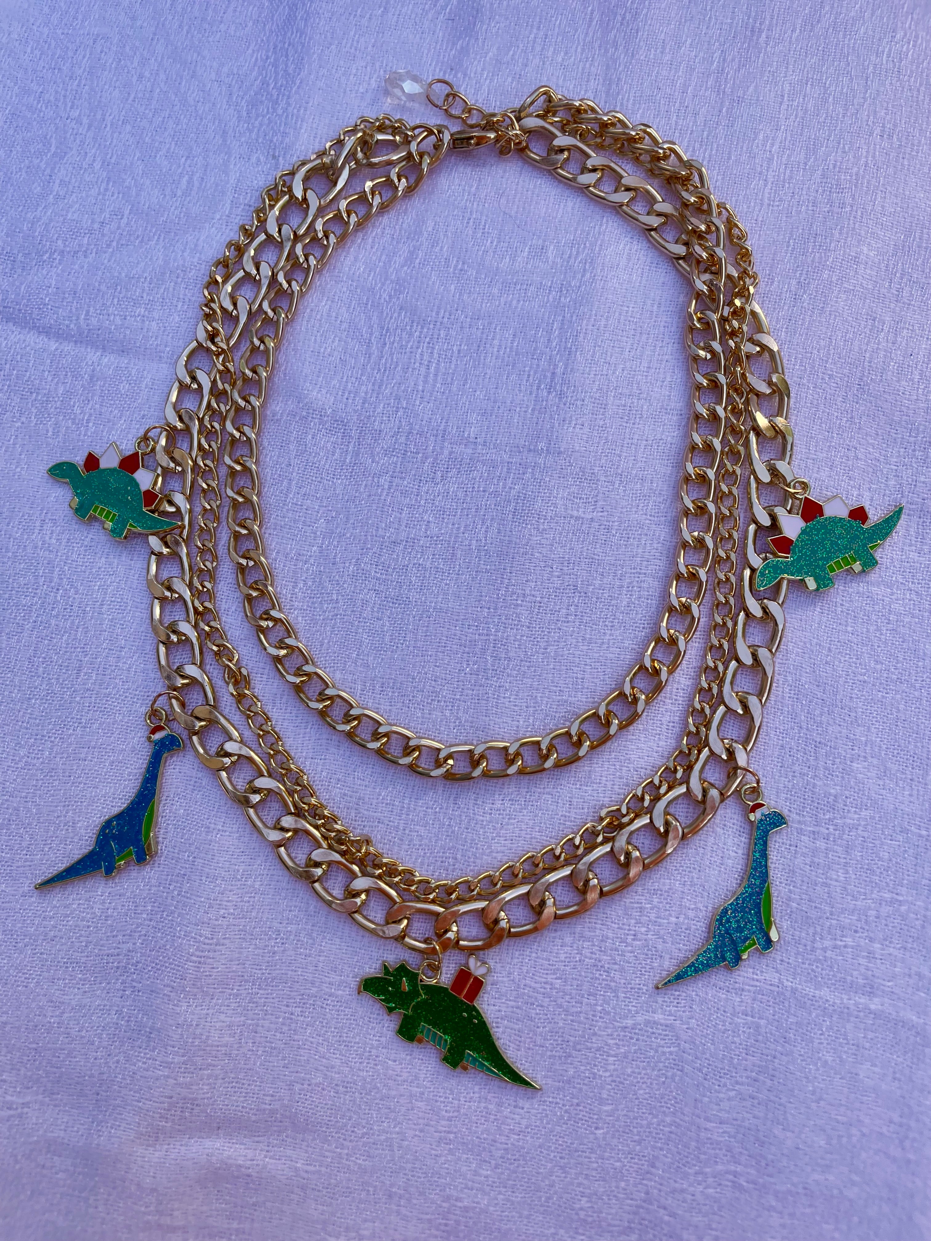 Dino Christmas ~ Stacked Necklace