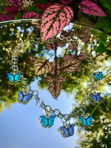 Beautiful Butterfly Necklace ~ Blue