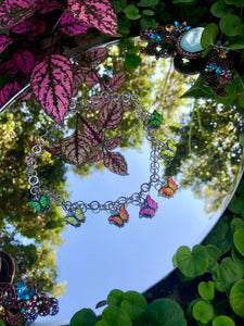 Beautiful Butterfly Necklace ~ Rainbow