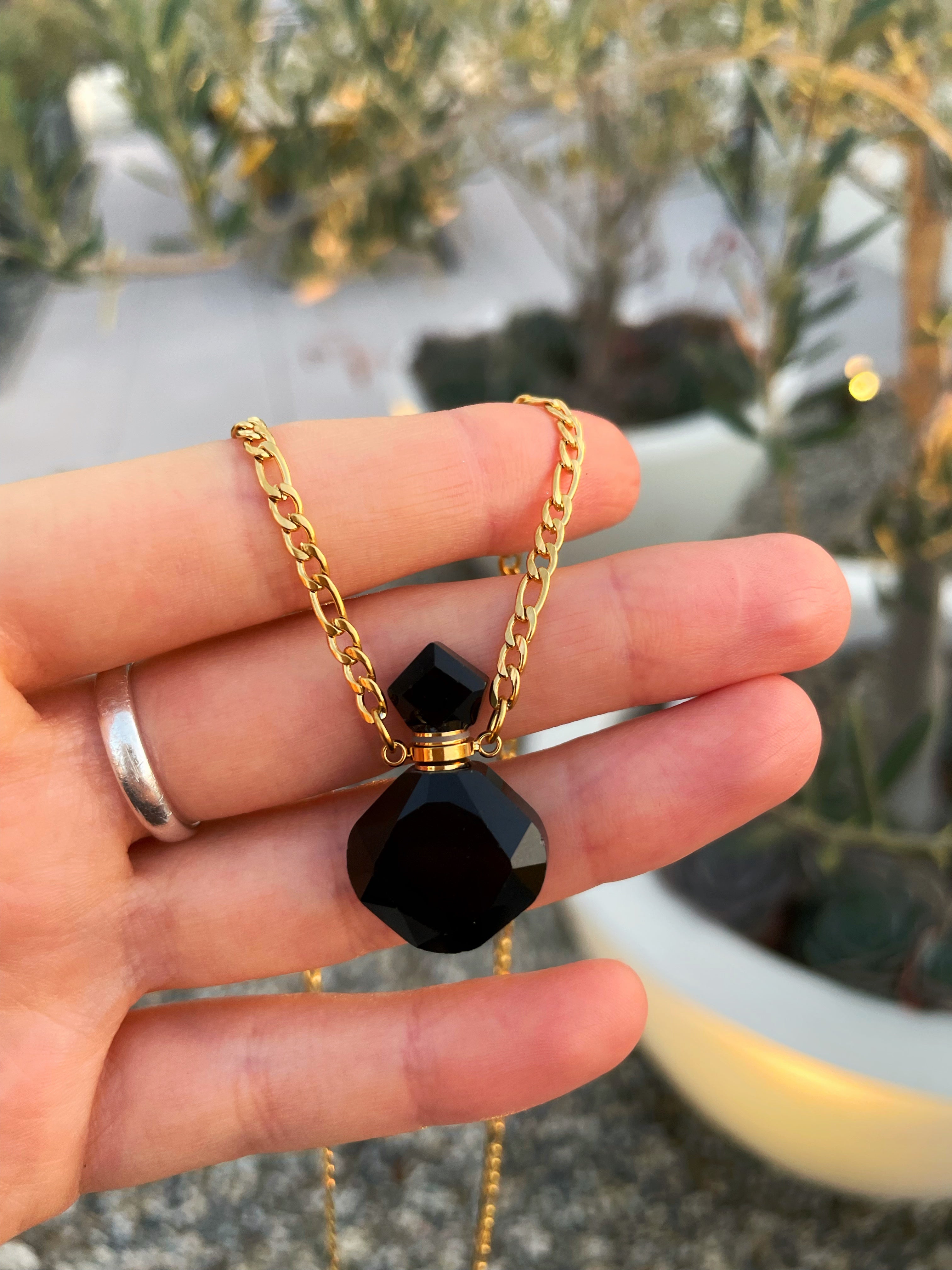 Essential Oils Obsidian Necklace