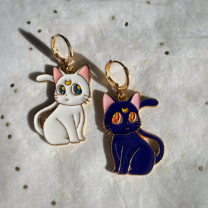 Sailor Moon Kitty Earrings ~ Luna & Artemis