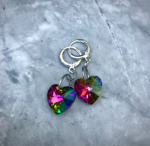 Sweetheart Earrings ~ Night Rainbow