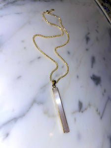 Selenite Necklace ~ Golden Sterling Chain