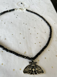 Beaded Moth Choker Necklace