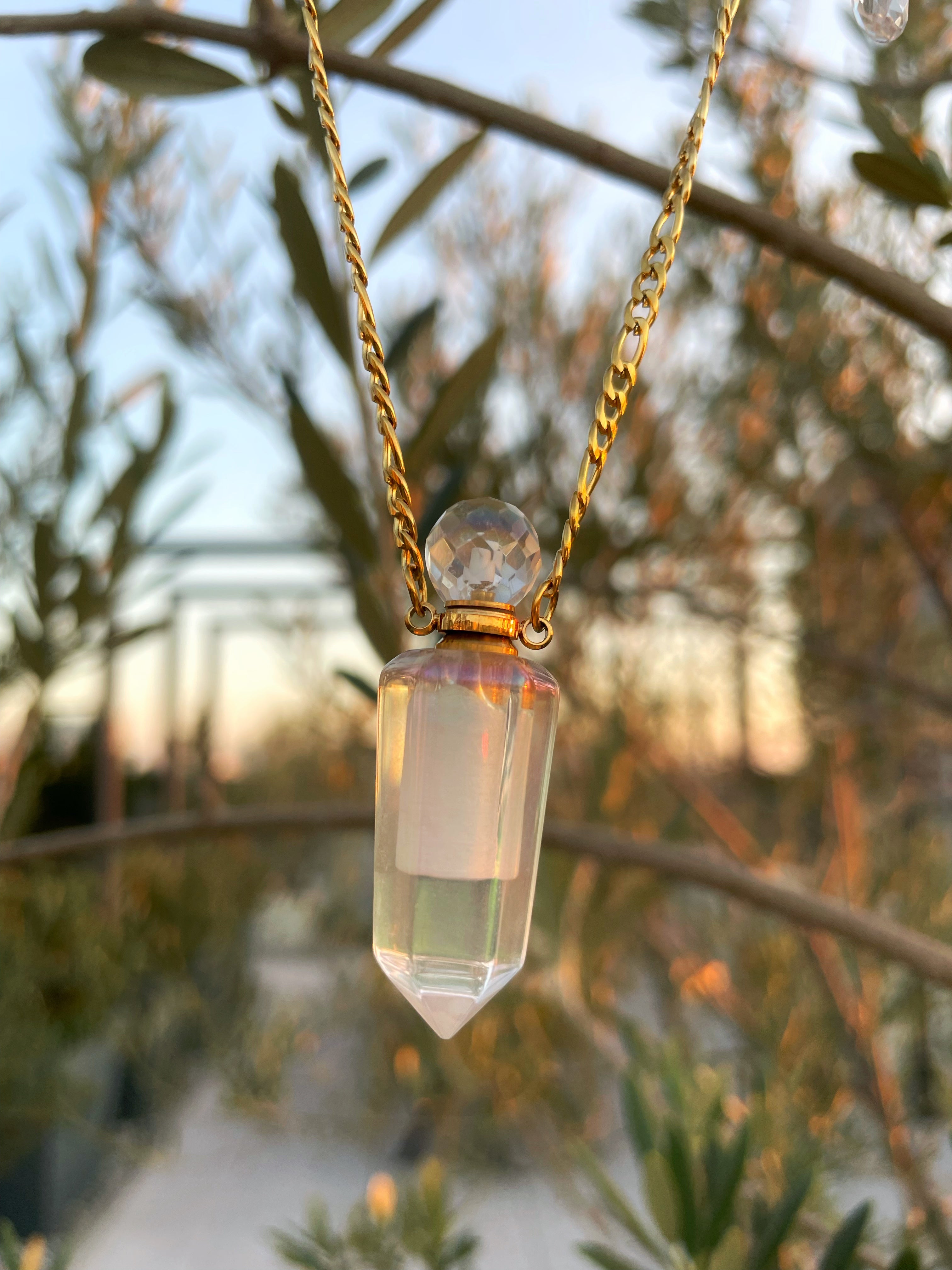 Essential Oils Aura Quartz Necklace ~ 1