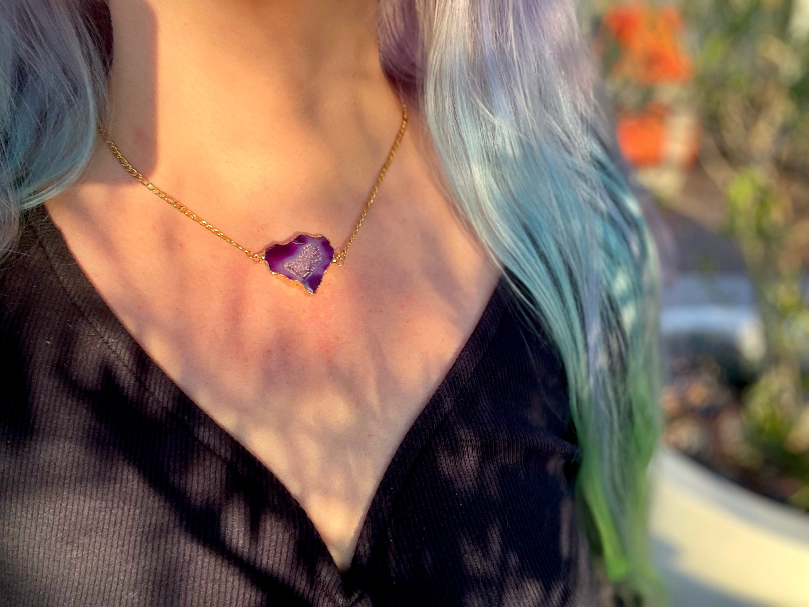 Purple Agate Necklace ~ 1