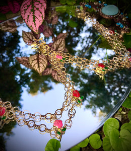 Goddess of Roses Body Chain ~ Pink & Red