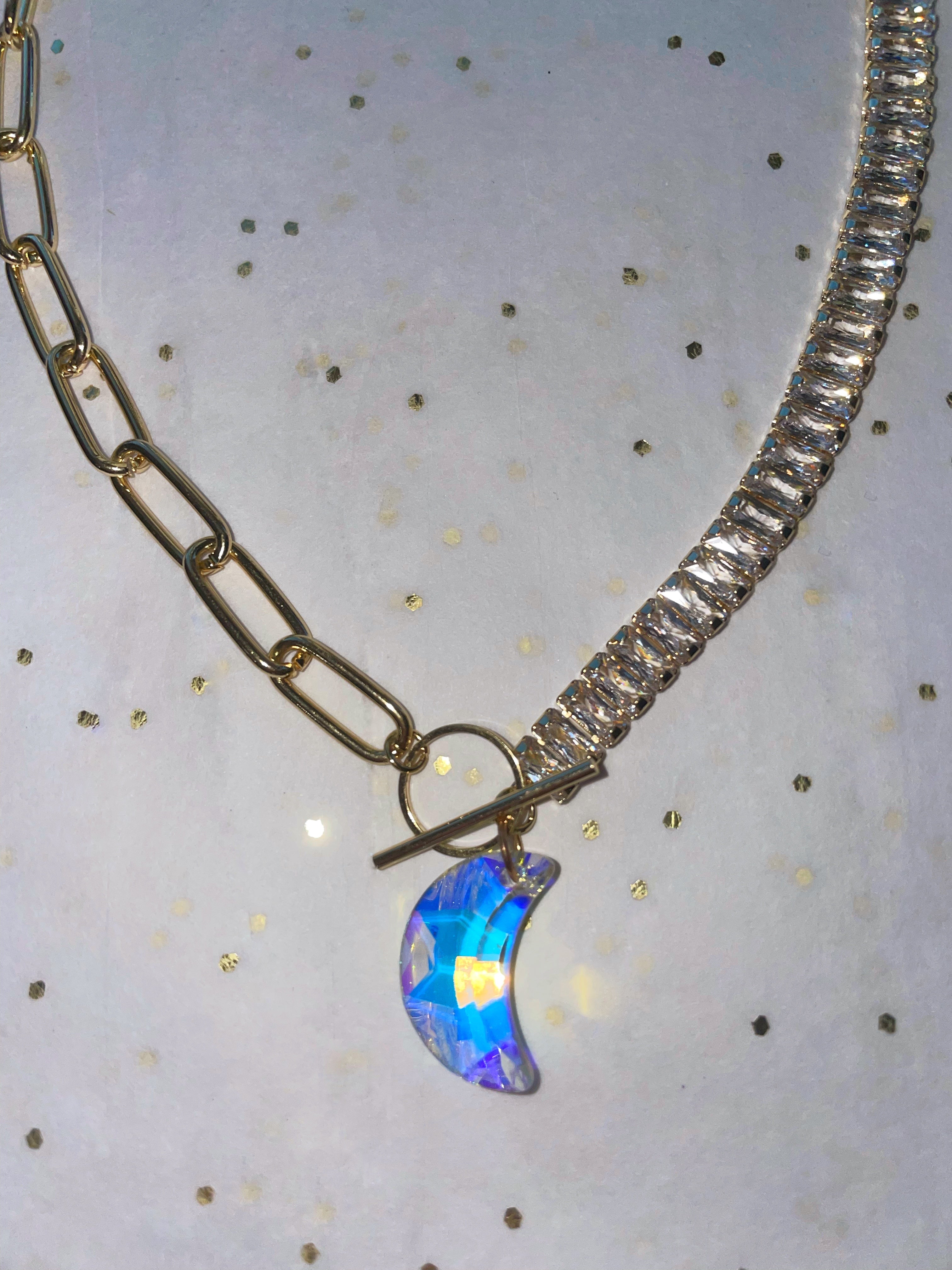 Moon Fairy Necklace ~ Golden Gemini