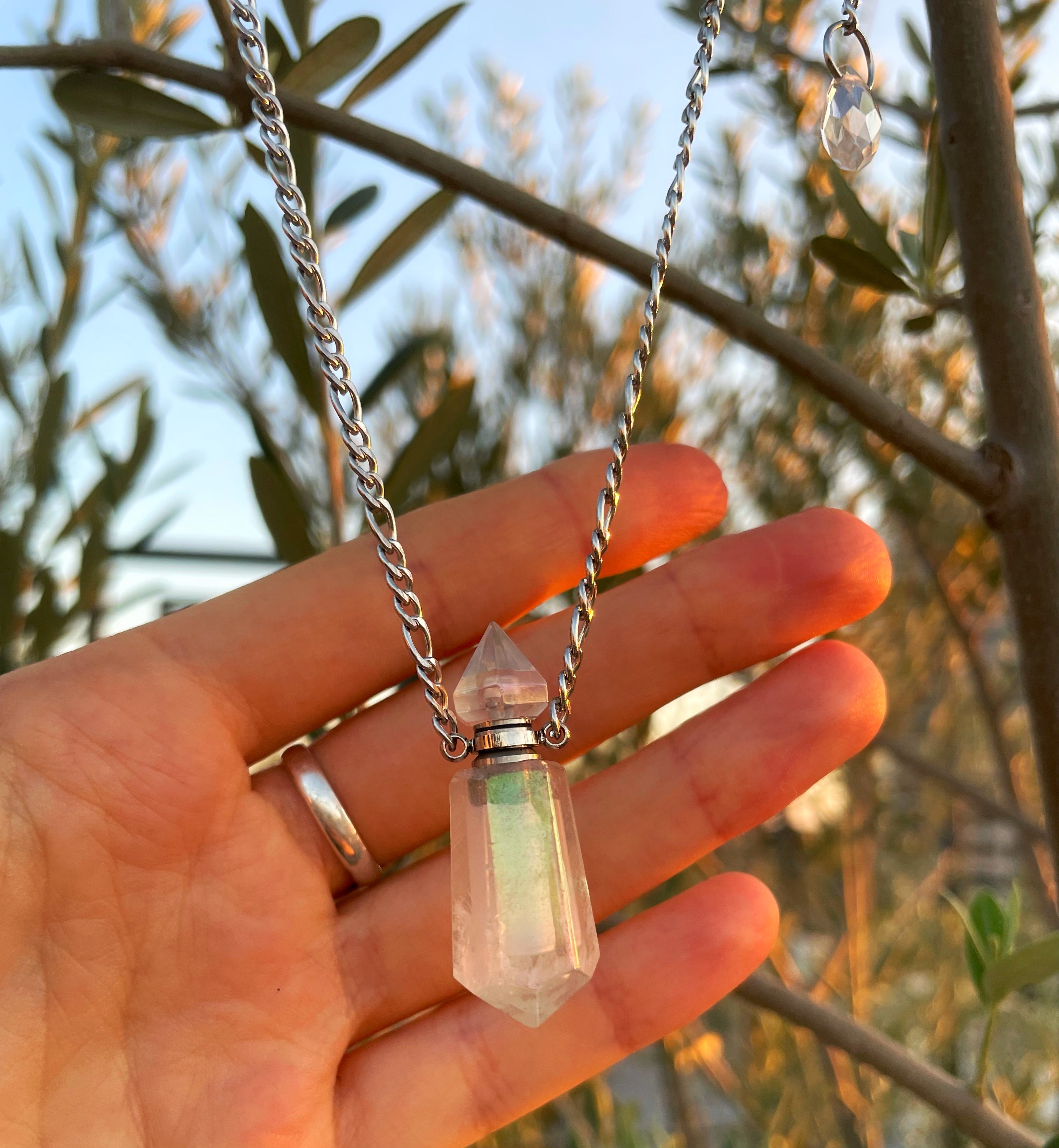 Essential Oils Aura Quartz Necklace ~ 3