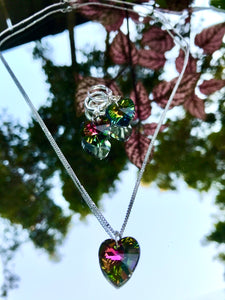 Sweetheart Necklace ~ Night Rainbow