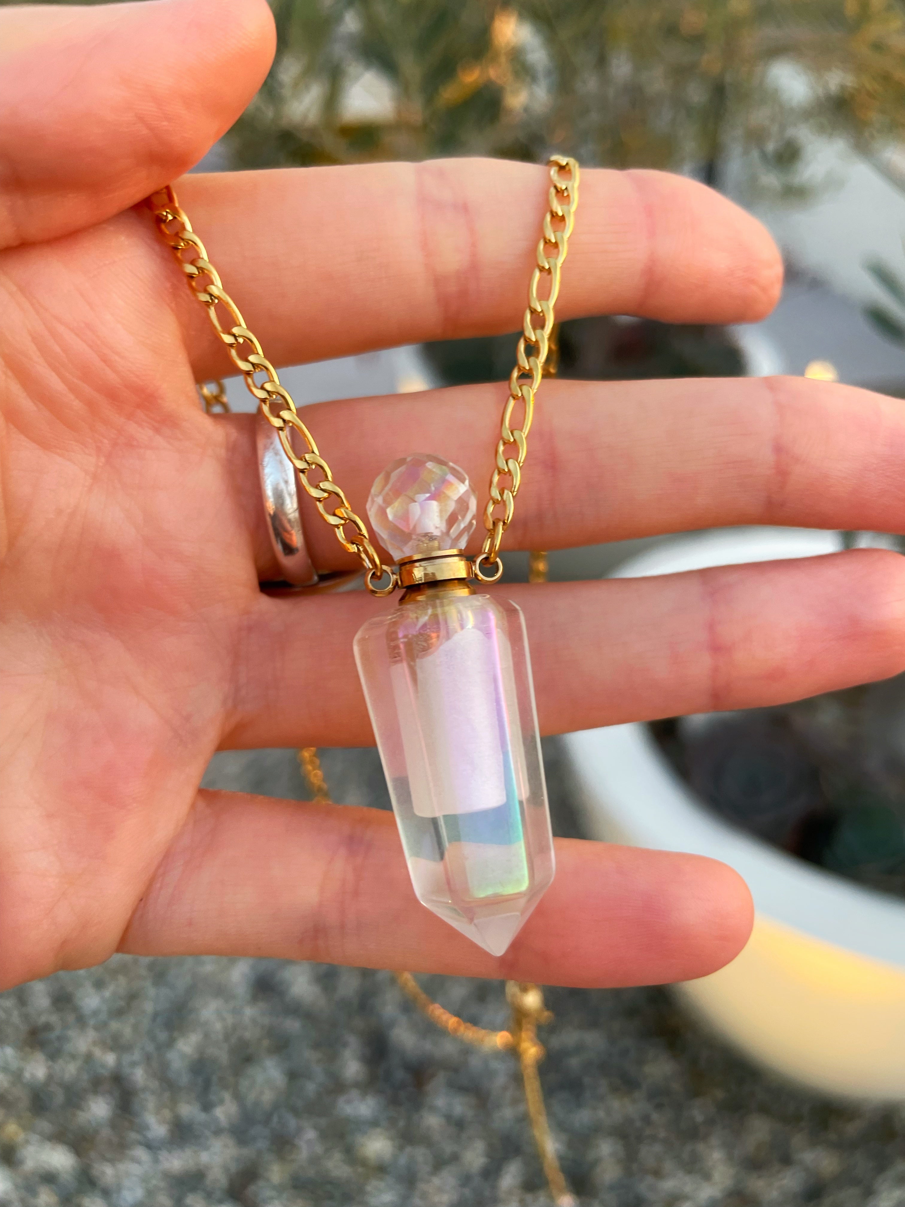 Essential Oils Aura Quartz Necklace ~ 1